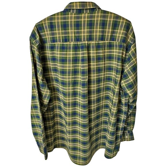 The Foundry Easy Care Green Plaid Button Down Oxford Shirt - Picture 6 of 8
